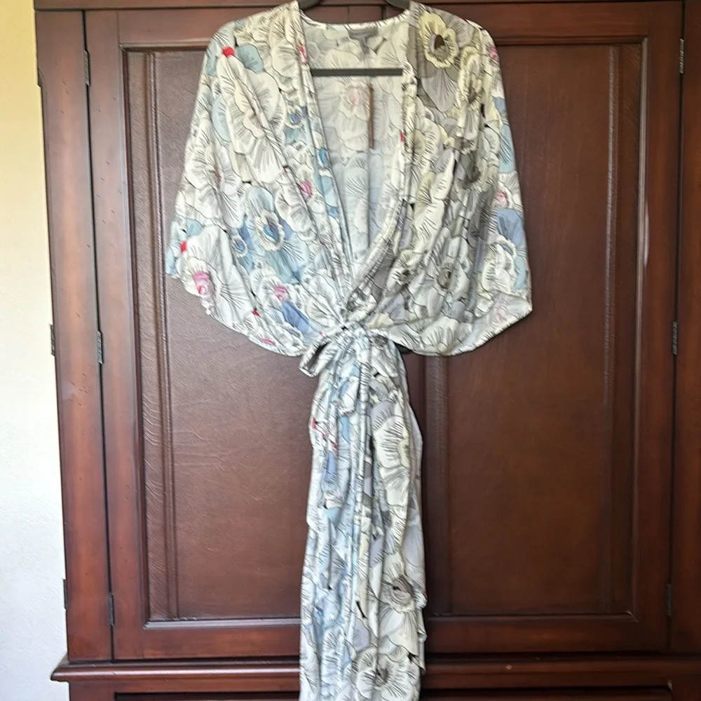 Anthropologie Conditions Apply Kimono NWT New Floral Toe Waist One Size S M L XL - Picture 7 of 10